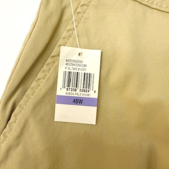 Izod Big and Tall Saltwater Stretch Chino Twill Shorts Pale Khaki Men's 48 - Picture 5 of 5